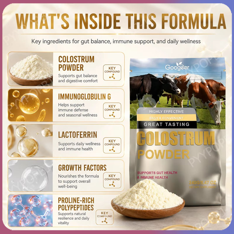 Colostrum Bovine Powder - Googeer Bovine Colostrum Supplement Powder 240g,