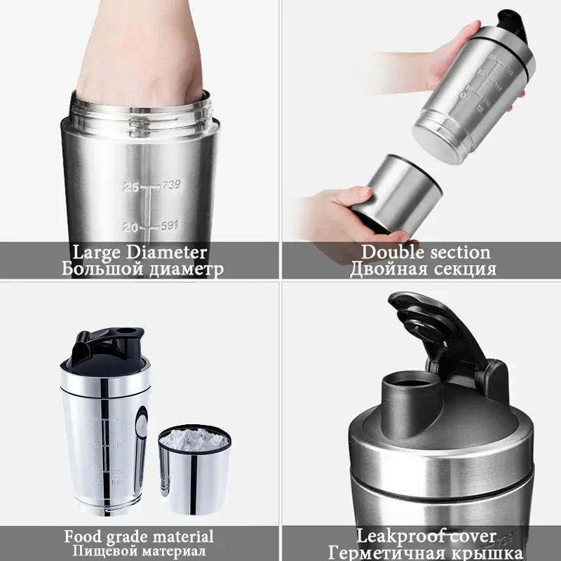 Stainless Steel Protein Shaker - огляд і ціна Nutrition For Fitness And Sports
