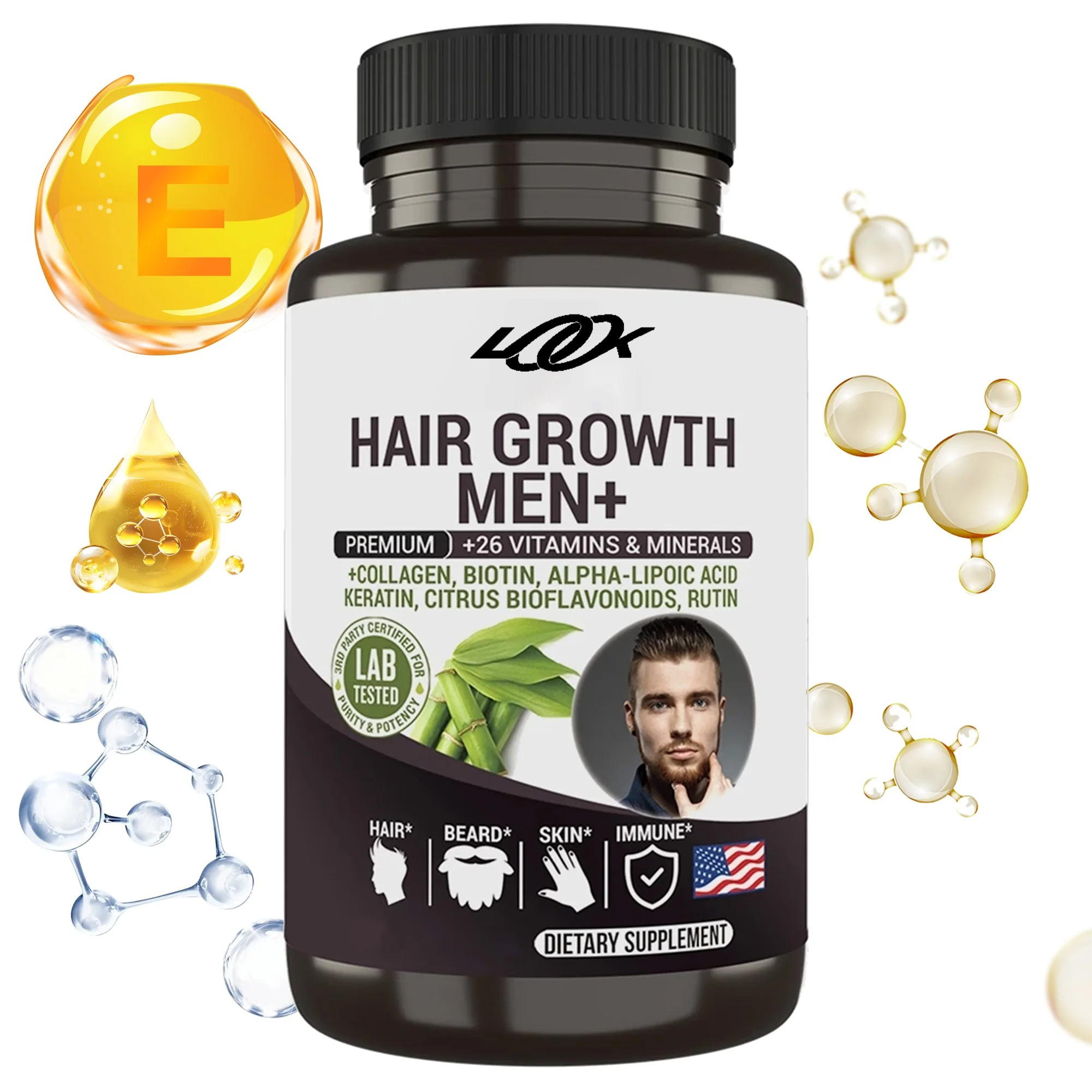 Hair Growth Men Supplement - P - огляд і ціна Biotin Hair Growth