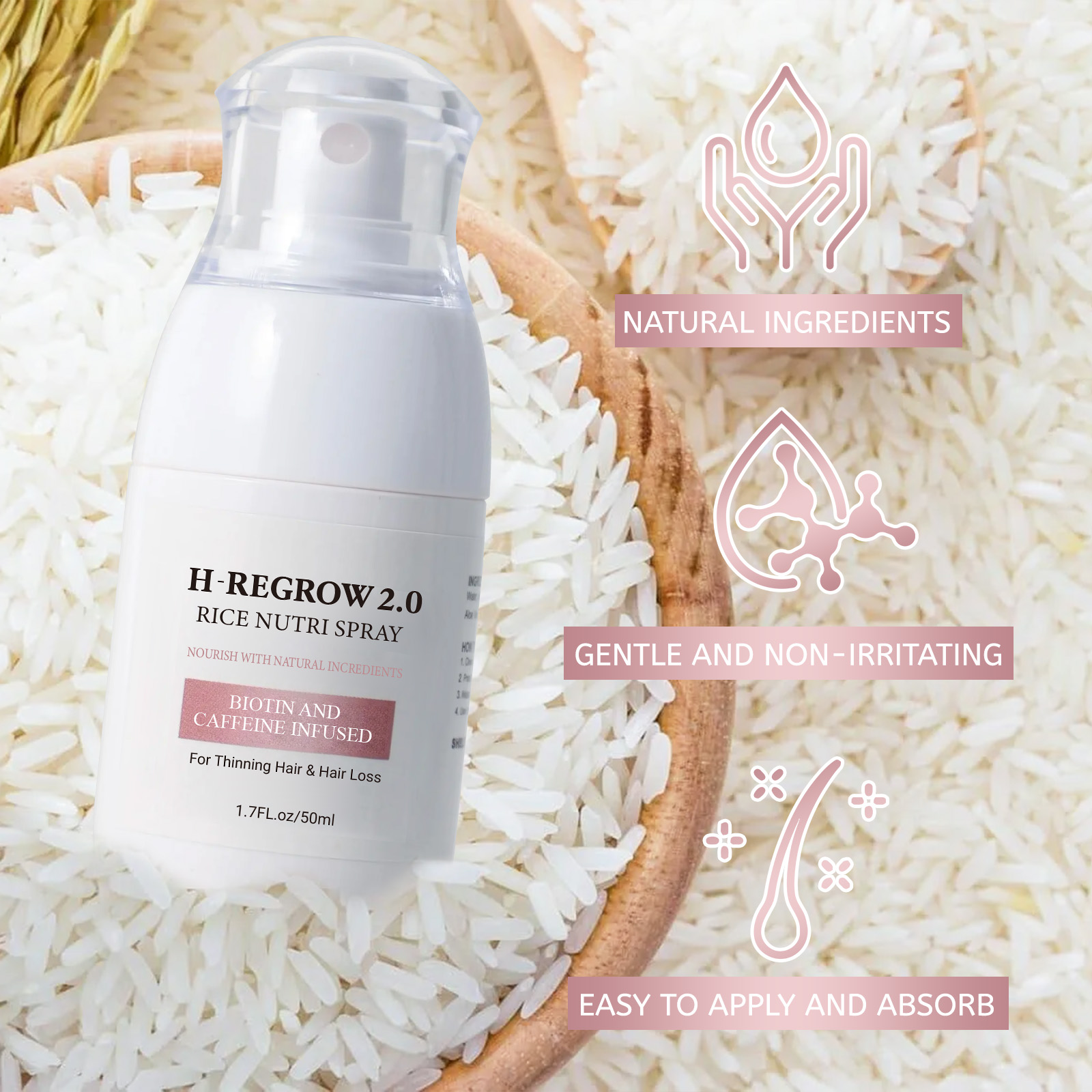 Hair Growth Activator Spray 50 - огляд і ціна Biotin Hair Growth