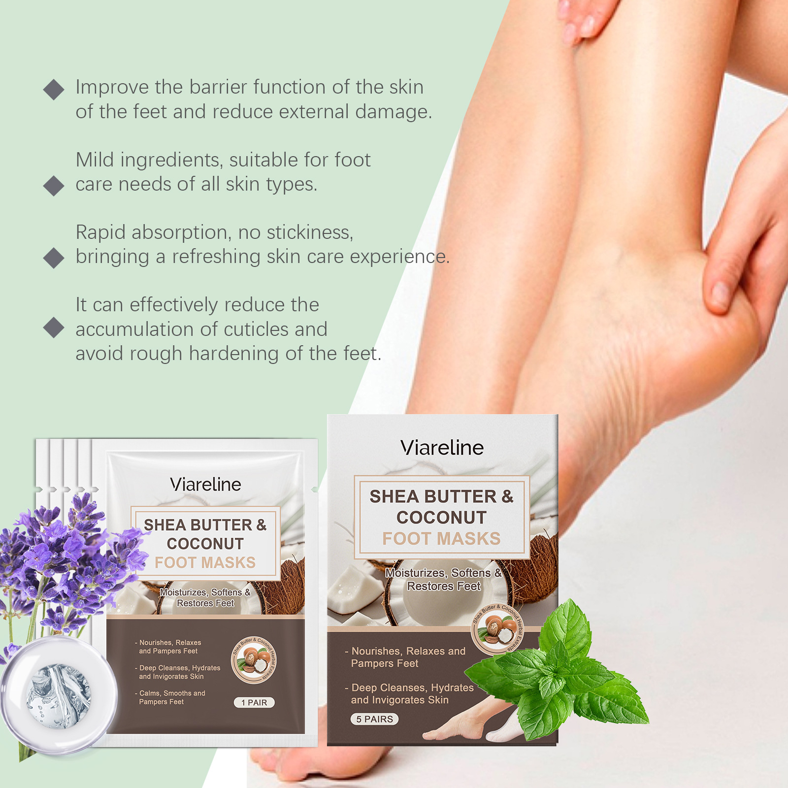 5PCS Coconut Foot Mask Peeling - огляд і ціна Mct Oil Coconut